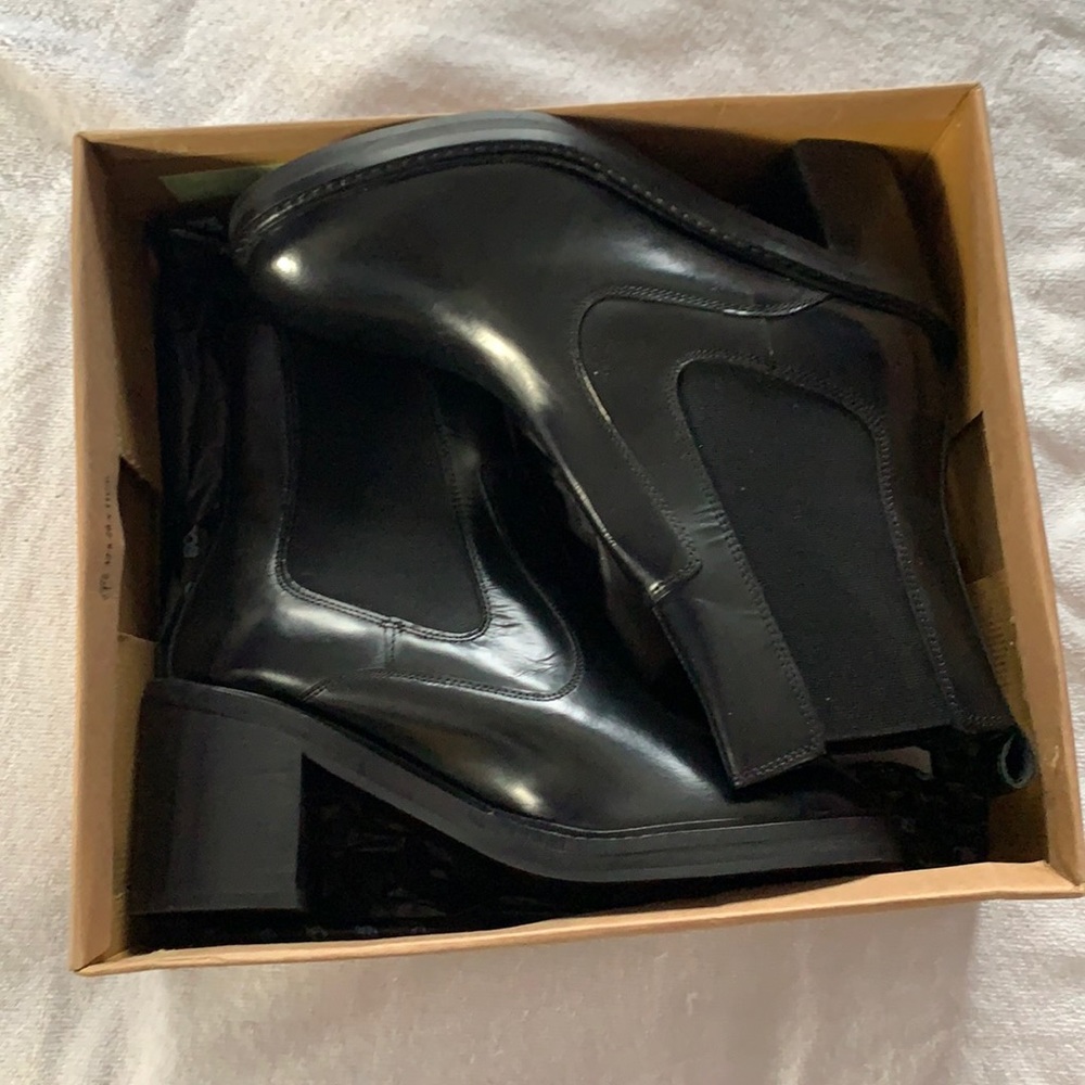 Asos black leather booties
